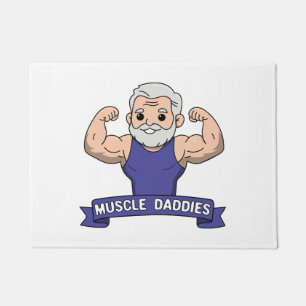 Schattige Kawaii Spier Daddy Baardige Bodybuilder Deurmat
