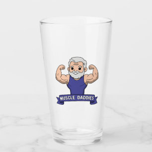 Schattige Kawaii Spier Daddy Baardige Bodybuilder Glas