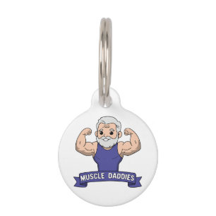 Schattige Kawaii Spier Daddy Baardige Bodybuilder Huisdierpenning