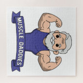 Schattige Kawaii Spier Daddy Baardige Bodybuilder Legpuzzel (Horizontaal)