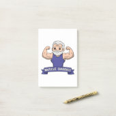 Schattige Kawaii Spier Daddy Baardige Bodybuilder Post-it® Notes (Op bureau)