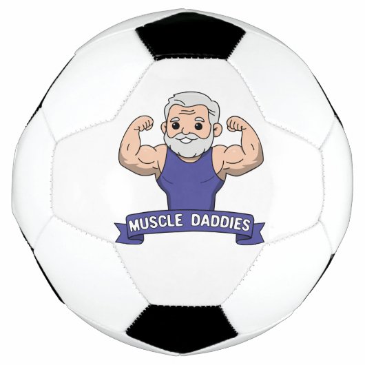 Schattige Kawaii Spier Daddy Baardige Bodybuilder Voetbal (Voorkant)
