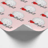 schattige kawaii sportmeisjes ik hou van volleybal cadeaupapier (Hoek)