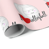 schattige kawaii sportmeisjes ik hou van volleybal cadeaupapier (Rol Hoek)