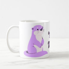 Schattige Kawaii Staande Paarse Zeeotter Mok