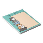 Schattige Kawaii Stack van Kitty Cats Custom Notitieblok (Schuin)