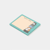 Schattige Kawaii Stack van Kitty Cats Custom Post-it® Notes (Schuin)