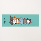 Schattige Kawaii Stack van Kitty Cats Custom Yogamat (Achterkant (horizontaal))