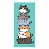 Schattige Kawaii Stack van Kitty Cats Foto Afdruk (Voorkant)
