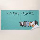 Schattige Kawaii Stack van Kitty Cats gepersonalis Strandlaken (Voorkant)