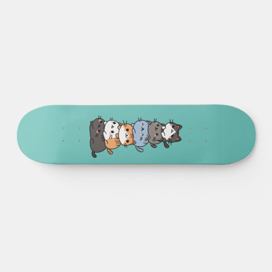 Schattige Kawaii Stack van Kitty Cats Persoonlijk Skateboard (Horizontaal)