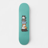 Schattige Kawaii Stack van Kitty Cats Persoonlijk Skateboard (Voorkant)
