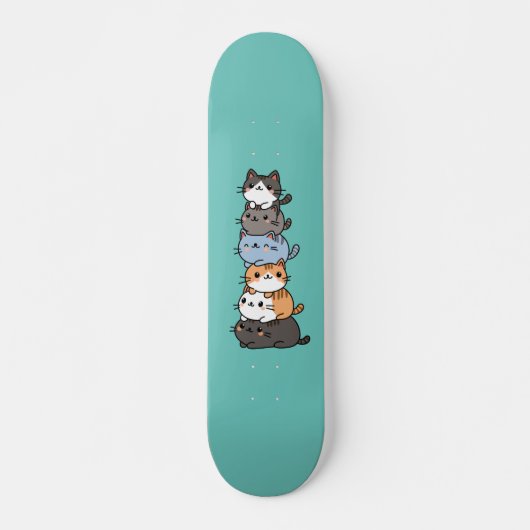 Schattige Kawaii Stack van Kitty Cats Persoonlijk Skateboard (Voorkant)