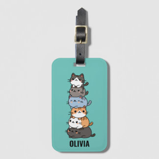 Schattige Kawaii Stapel Kittenkatten Bagagelabel