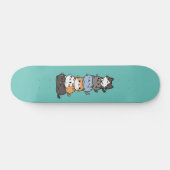 Schattige Kawaii Stapel Kittenkatten Persoonlijk Skateboard (Horizontaal)