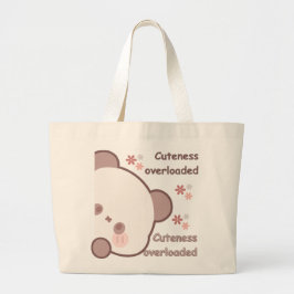 Schattige Kawaii Stijl Illustratie Boodschappentas Grote Tote Bag