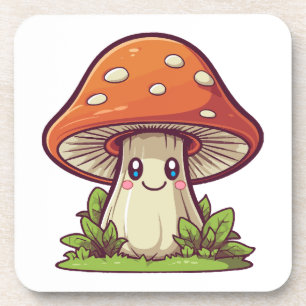 Schattige kawaii stijl, Paddenstoelen zoeken Bier Onderzetter