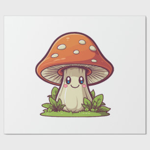Schattige kawaii-stijl, Paddenstoelen zoeken Cadeaupapier