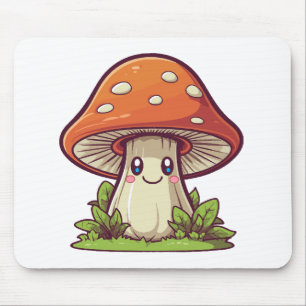 Schattige kawaii-stijl, Paddenstoelen zoeken Muismat