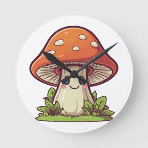 Schattige kawaii stijl, Paddenstoelen zoeken Ronde Klok