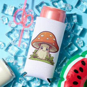 Schattige kawaii-stijl, Paddenstoelen zoeken Seltzer Blikjeskoeler