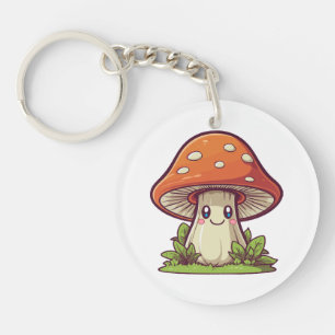 Schattige kawaii stijl, Paddenstoelen zoeken Sleutelhanger