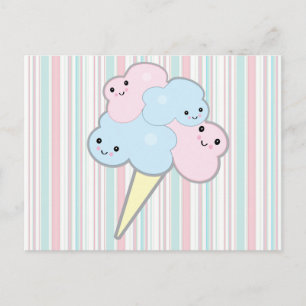 schattige kawaii suikerspin briefkaart