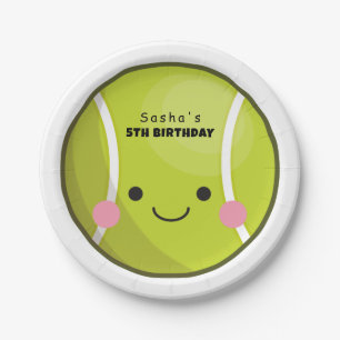 Schattige Kawaii Tennis Ball Aangepaste naam Stemp Papieren Bordje