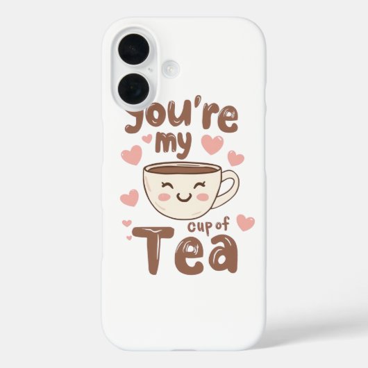 Schattige Kawaii Theekop van Liefde Case-Mate iPhone Case (Achterkant)