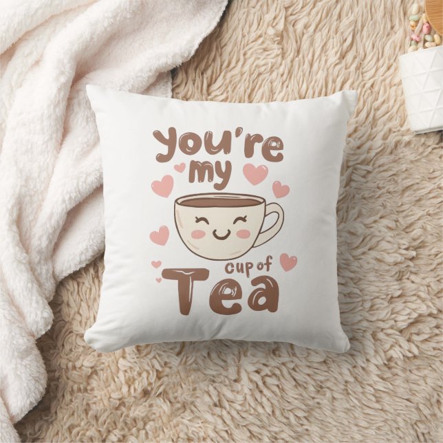 Schattige Kawaii Theekop van Liefde Kussen (Deken)