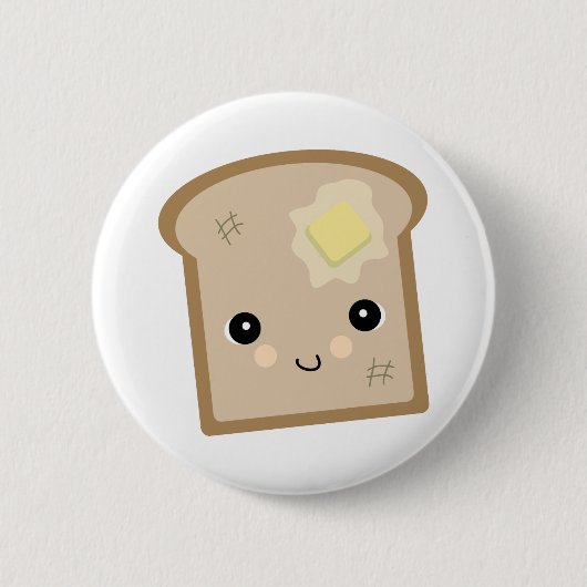 schattige kawaii toast ronde button 5,7 cm (Voorkant)