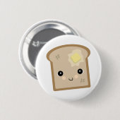 schattige kawaii toast ronde button 5,7 cm (Voorkant /achterkant)
