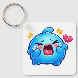 Schattige Kawaii Treurige Blauwe Slijm Huilend met Sleutelhanger