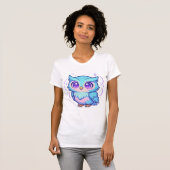 Schattige Kawaii Uil Cartoon Pastel T-shirt (Voorkant volledig)