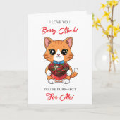 Schattige Kawaii Valentijnsdag Grappen Kaart (Gele Bloem)