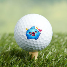 Schattige Kawaii Verdrietige Blauwe Slijm Huilend Golfballen