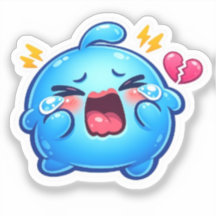 Schattige Kawaii Verdrietige Blauwe Slijm Huilend 