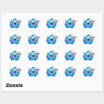 Schattige Kawaii Verdrietige Blauwe Slijm Huilend 