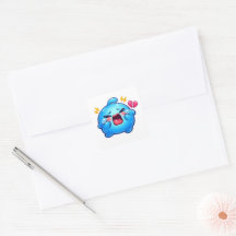 Schattige Kawaii Verdrietige Blauwe Slijm Huilend 