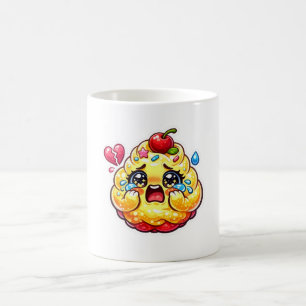 Schattige Kawaii Verdrietige Cupcake Huilend met G Koffiemok