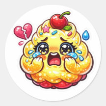 Schattige Kawaii Verdrietige Cupcake Huilend met G