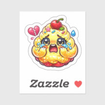 Schattige Kawaii Verdrietige Cupcake Huilend met G