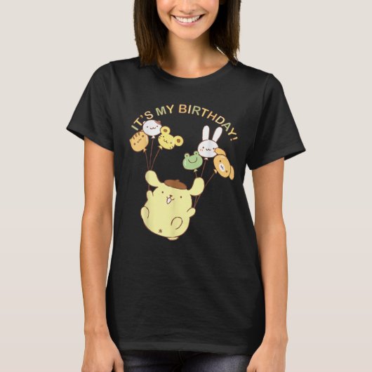 Schattige Kawaii Verjaardag Shirt | Dierballon T-s (Voorkant)