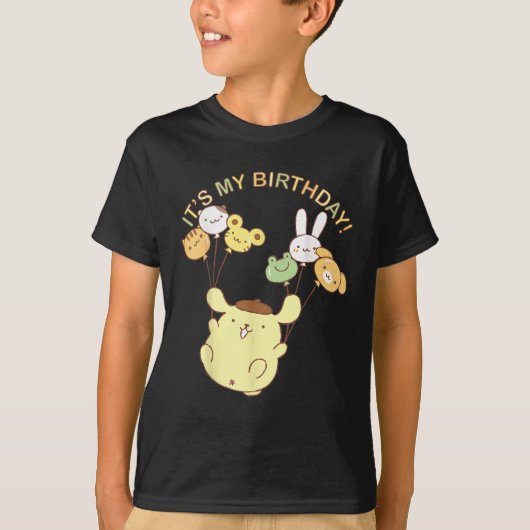 Schattige Kawaii Verjaardag Shirt | Dierballon T-s (Voorkant)