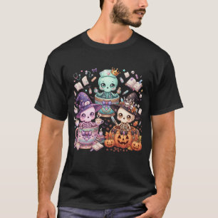 Schattige Kawaii Verpleegster Skelet Heks Hallowee T-shirt