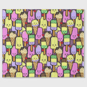 Schattige Kawaii voedselpatroon Cadeaupapier (Vlak)