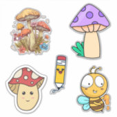 Schattige  Kawaii Voeg je afbeelding Funny Mushroo Sticker (Voorkant)