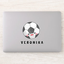 Schattige Kawaii Voetbal & Meisjesnaam Sportief Me Sticker
