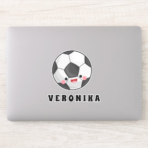 Schattige Kawaii Voetbal & Meisjesnaam Sportief Me Sticker