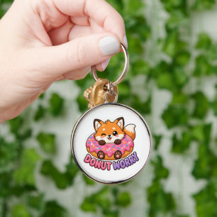 Schattige Kawaii Vos Donut Worry Grappig Voedsel P Sleutelhanger